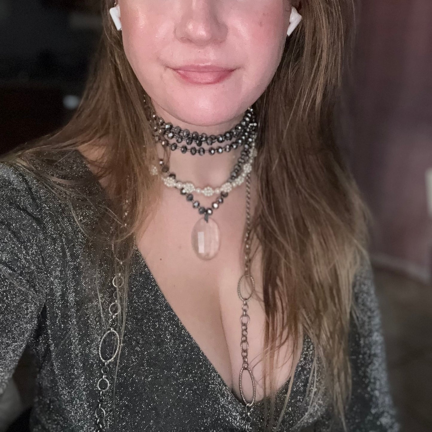 Chrome Beaded Chainlette